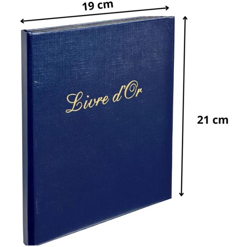 Livre d'or Balacron avec titre 140 pages blanches - 21x19 cm vertical - Couleurs assorties
