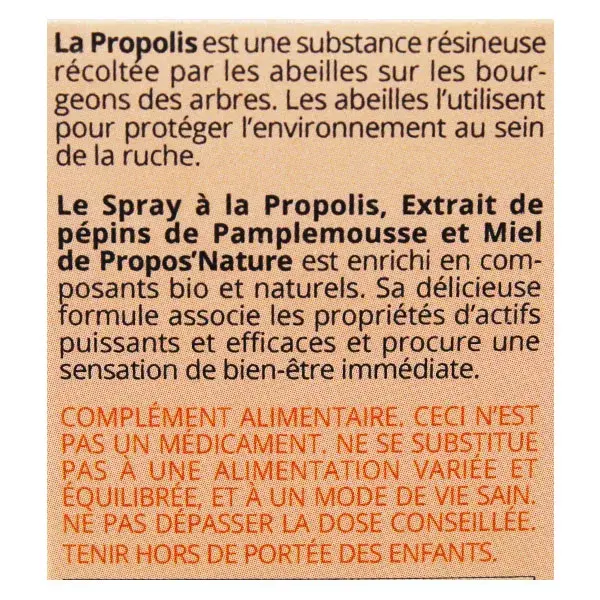 Spray Oral de Apiterapia Natural Propos' Nature com Própolis Verde e Toranja Orgânica 20ml