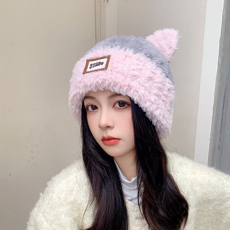 LANWO - Zachte beanie met berenoor
