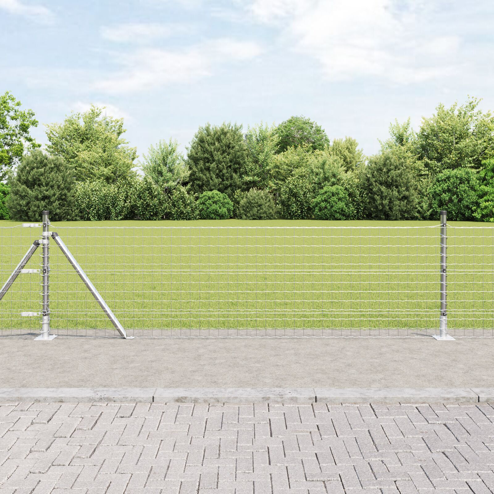 vidaXL Schuttingpalen 13 st Zilver Ø32mm 50 cm