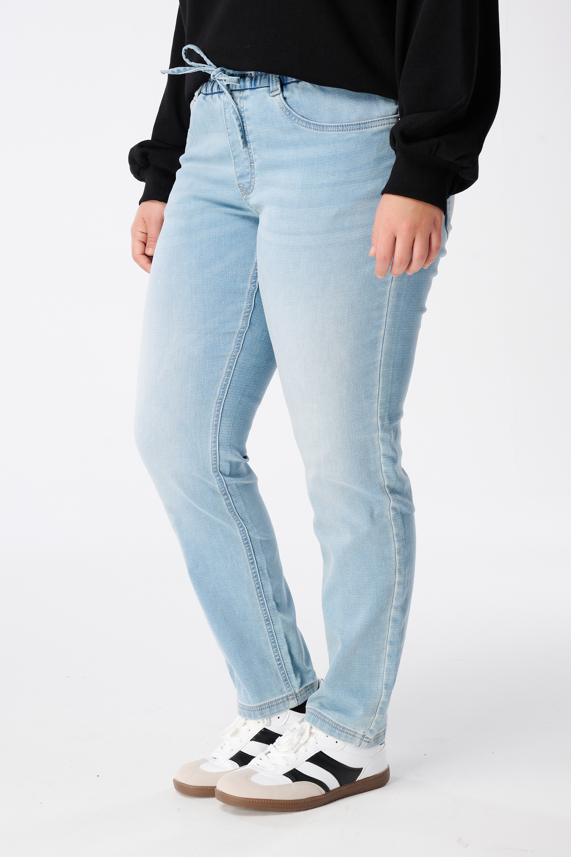 Denim jogger broek Bleached Denim