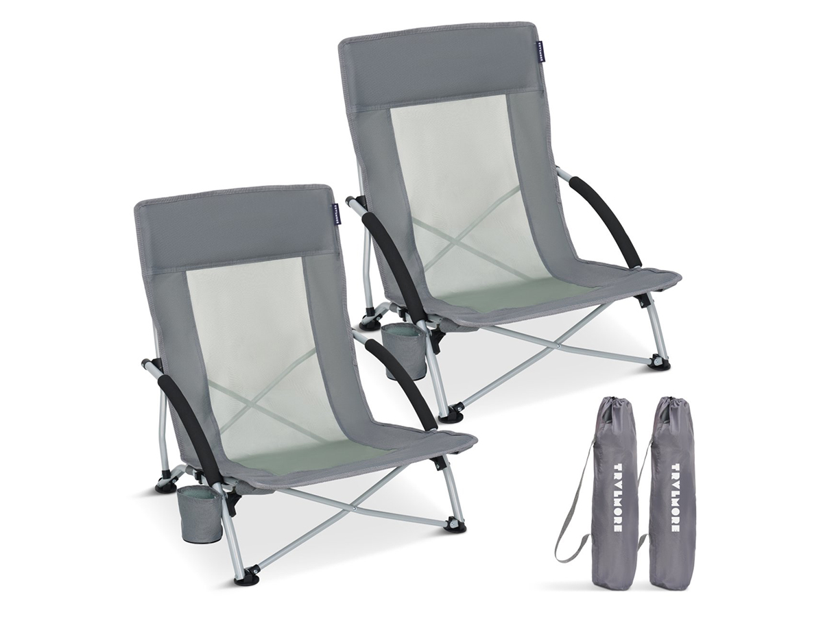 Trvlmore Beach Chair Low Grey strandstoel - Set van 2