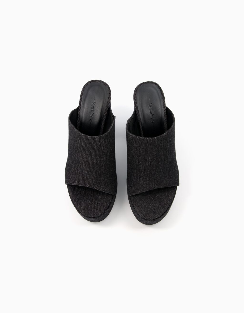 mules de plataforma em jeans