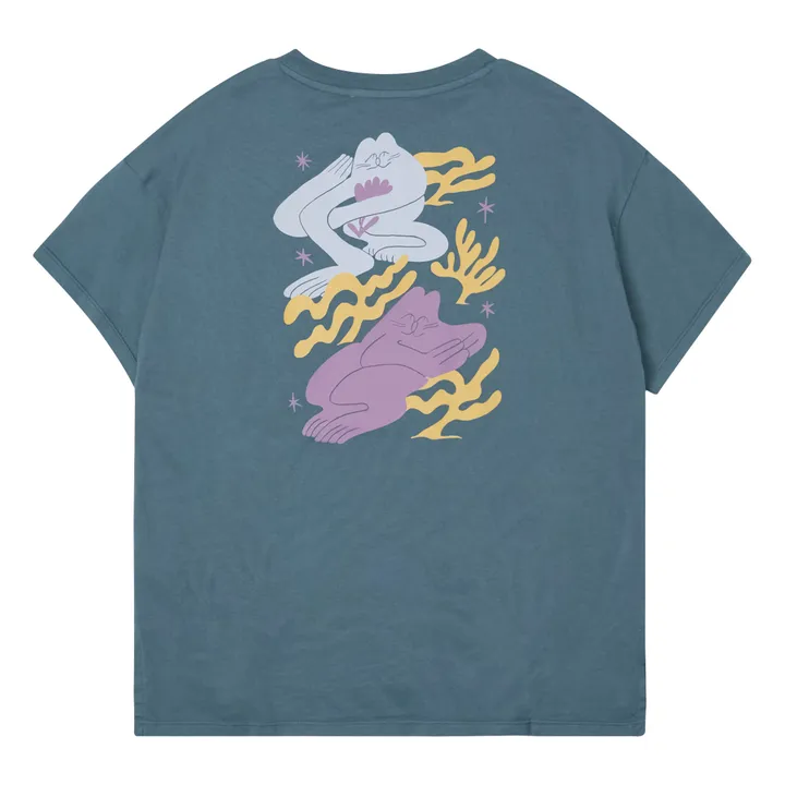 Main Story T-shirt Oversize Grenouille | Bleu canard