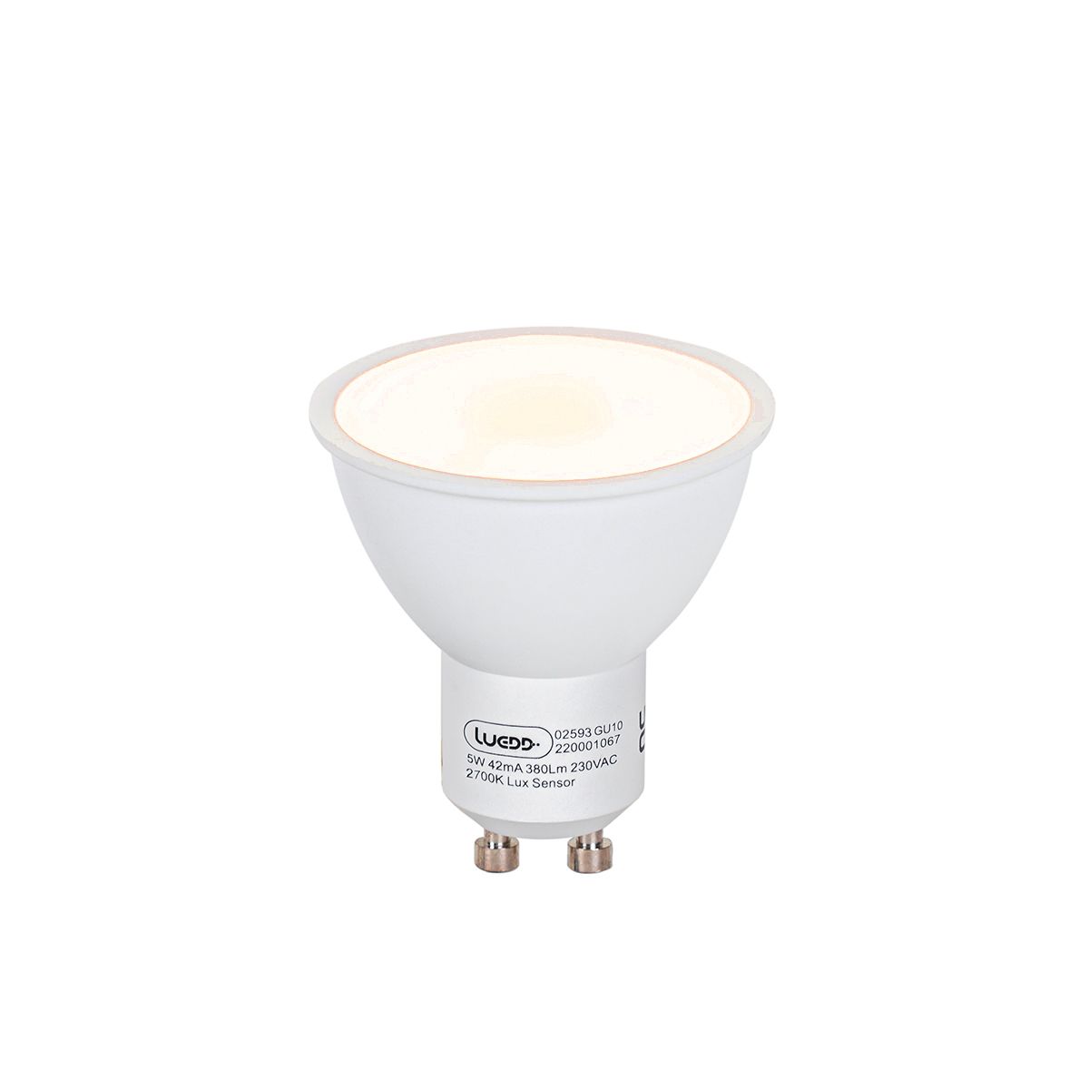Set van 5 GU10 LED lamp schemersensor 5W 380 lm 2700K