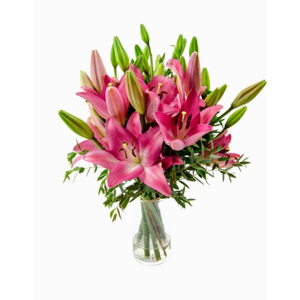 Flores no Cais Ramo de Lírios - Escolha a Cor | (Rosa, Premium)