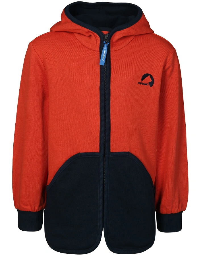 Kapuzen-Sweatjacke JAAKKO in chili/navy