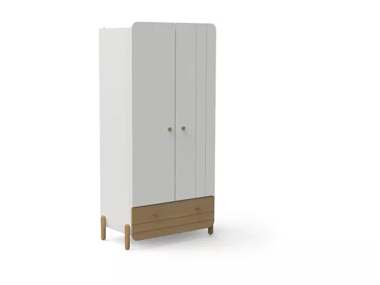 Armoire 2 portes 1 tiroir Edaj blanc