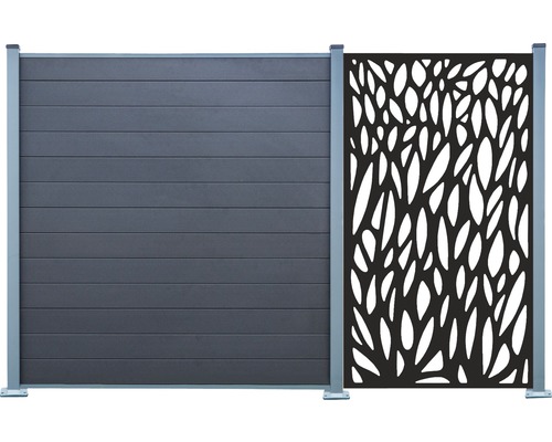 Design inzetstuk Konsta WPC breed aluminium, zwart