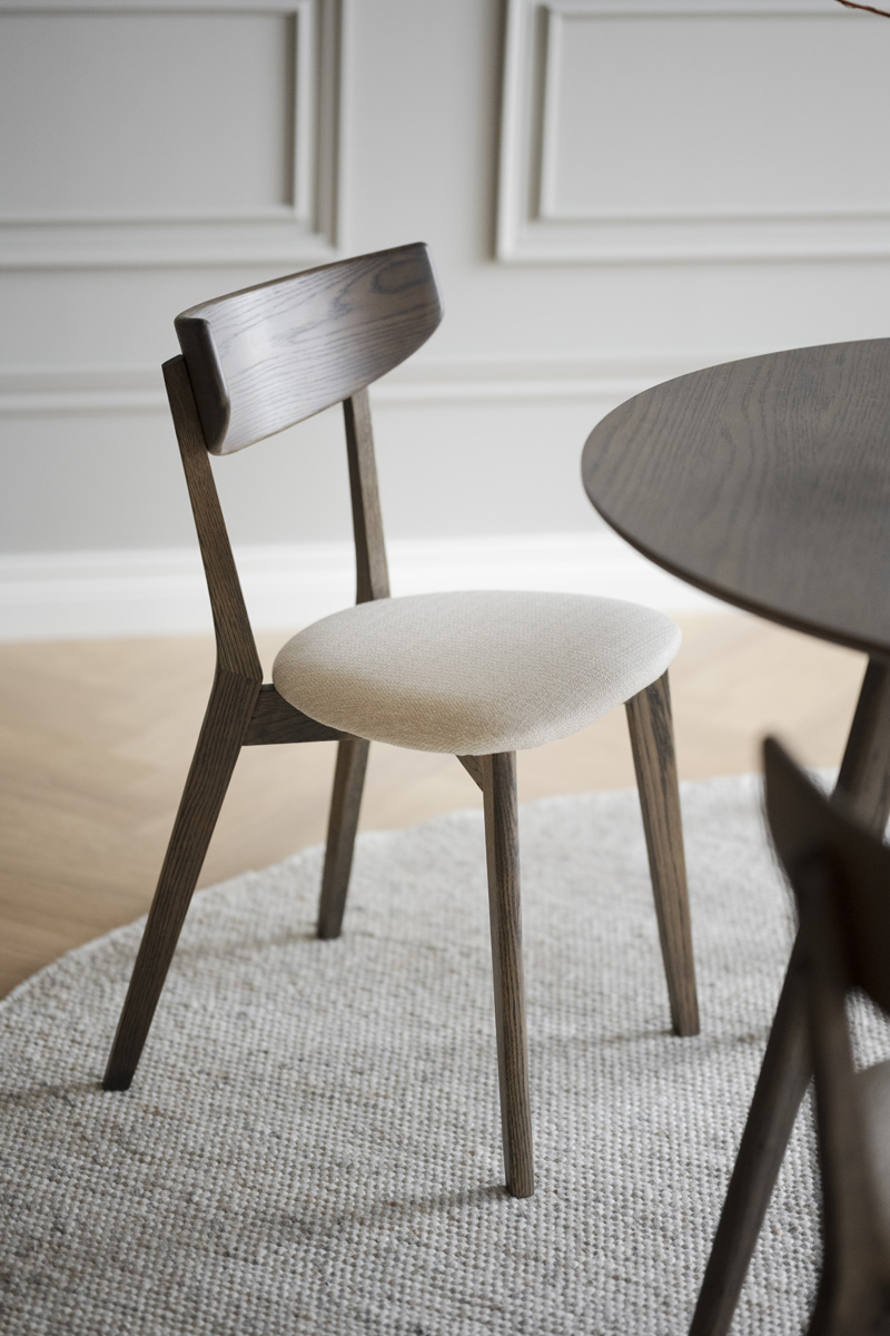 Eetkamerstoel eikenhouten Ami Donker eiken - beige
