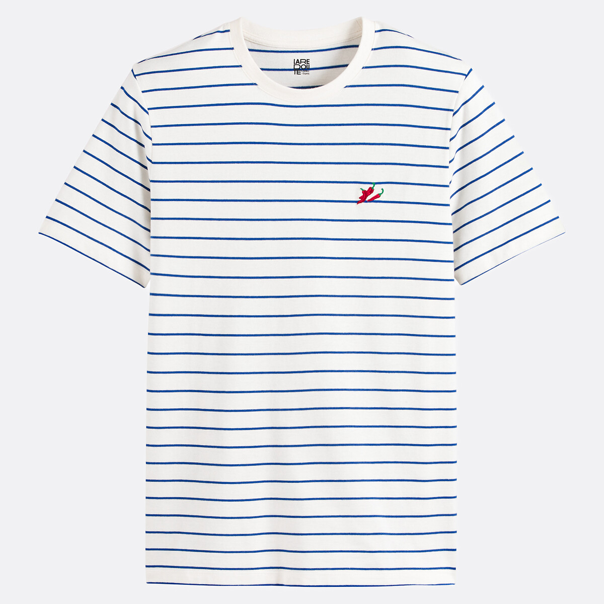 COLEÇÕES LA REDOUTE<br>Camiseta com gola redonda e mangas curtas, bordada