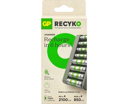 GP ReCyko Batteriladdare inkl AA och AAA batterier