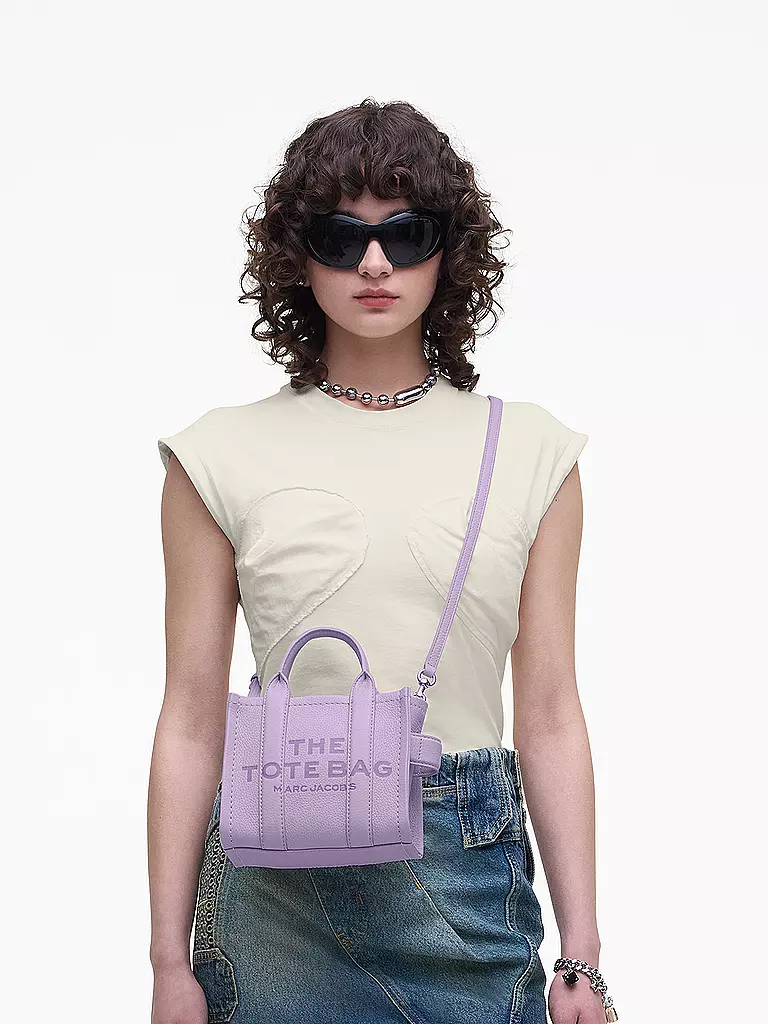 MARC JACOBS Ledertasche - Tote Bag THE MINI TOTE lila