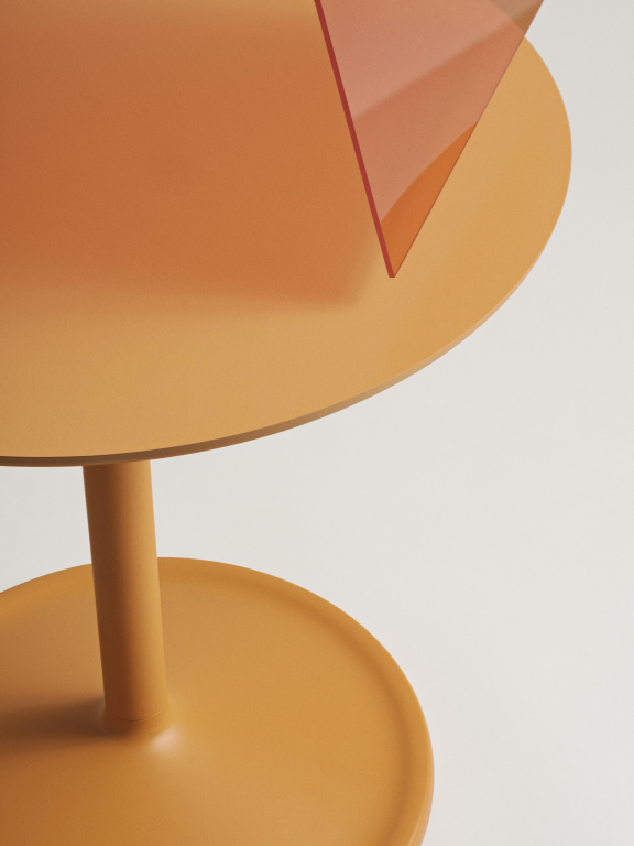 Muuto Soft bijzettafel 41x40 zwart smoked oak blad