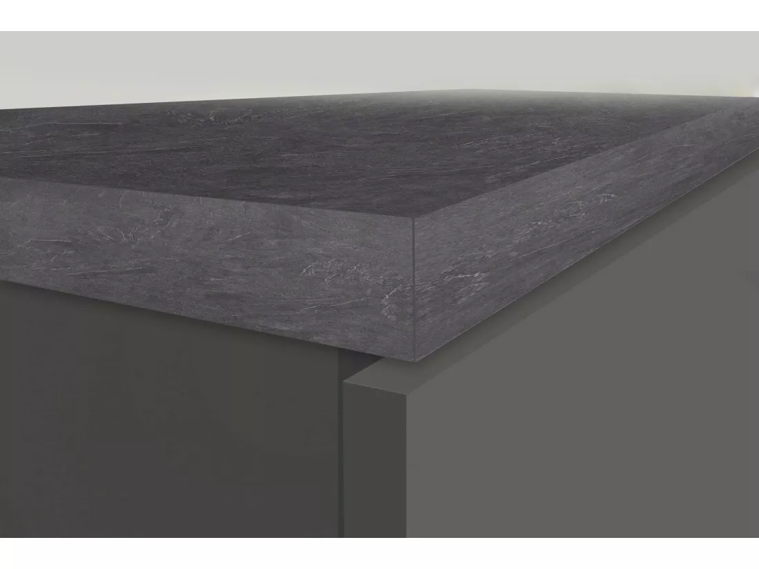 Buffet de Cuisine Dcasiragh, Armoire polyvalente, Meuble de kitchenette, Support réfrigérateur multifonctionnel, 100% Made in Italy, 30x60h165 cm, Anthracite et Ardoise