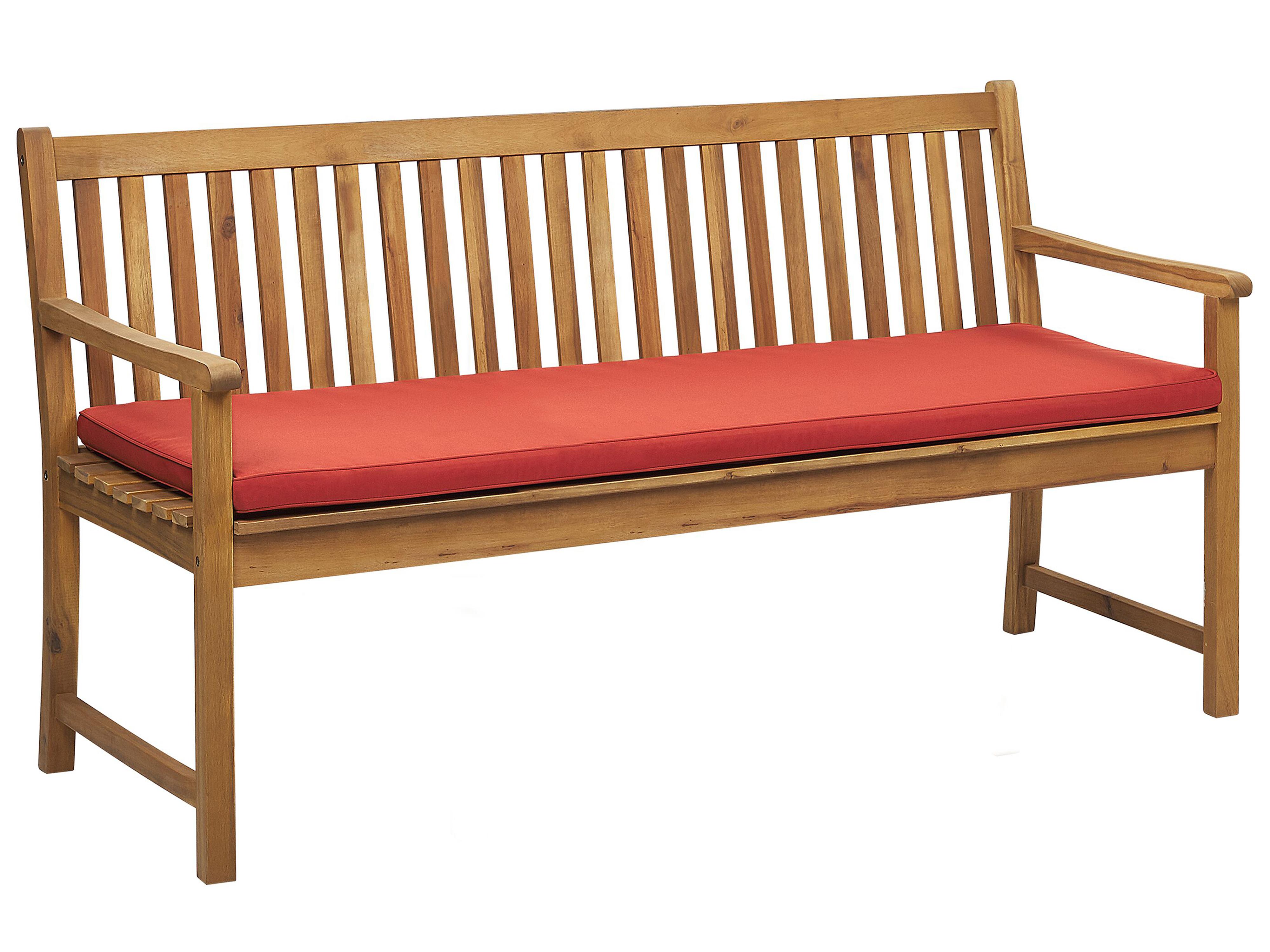 Tuinbank met zitkussen VIVARA 160 cm Gecertificeerd acaciahout Licht essenhout Donkerrood