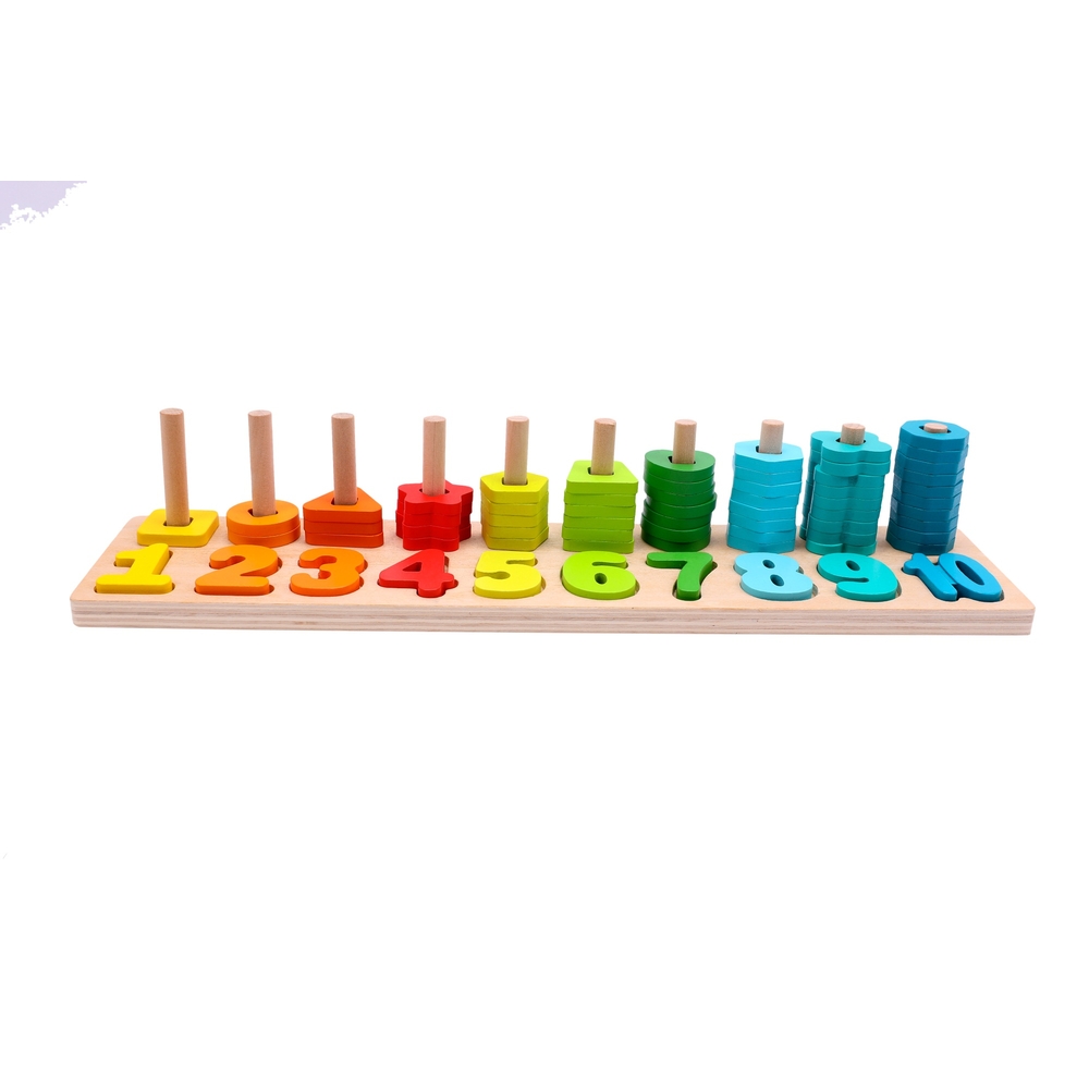 Eichhörnchen-Spielset aus Holz: Zähl- und Stapelset