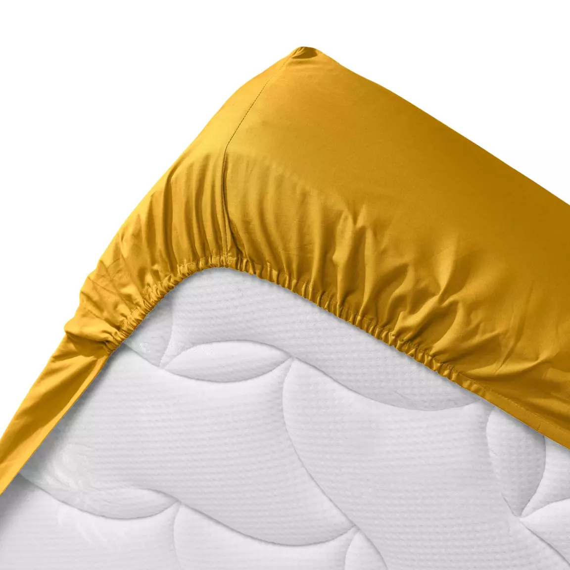 Drap housse coton bio (160 x 200 cm) Biolina Jaune ocre