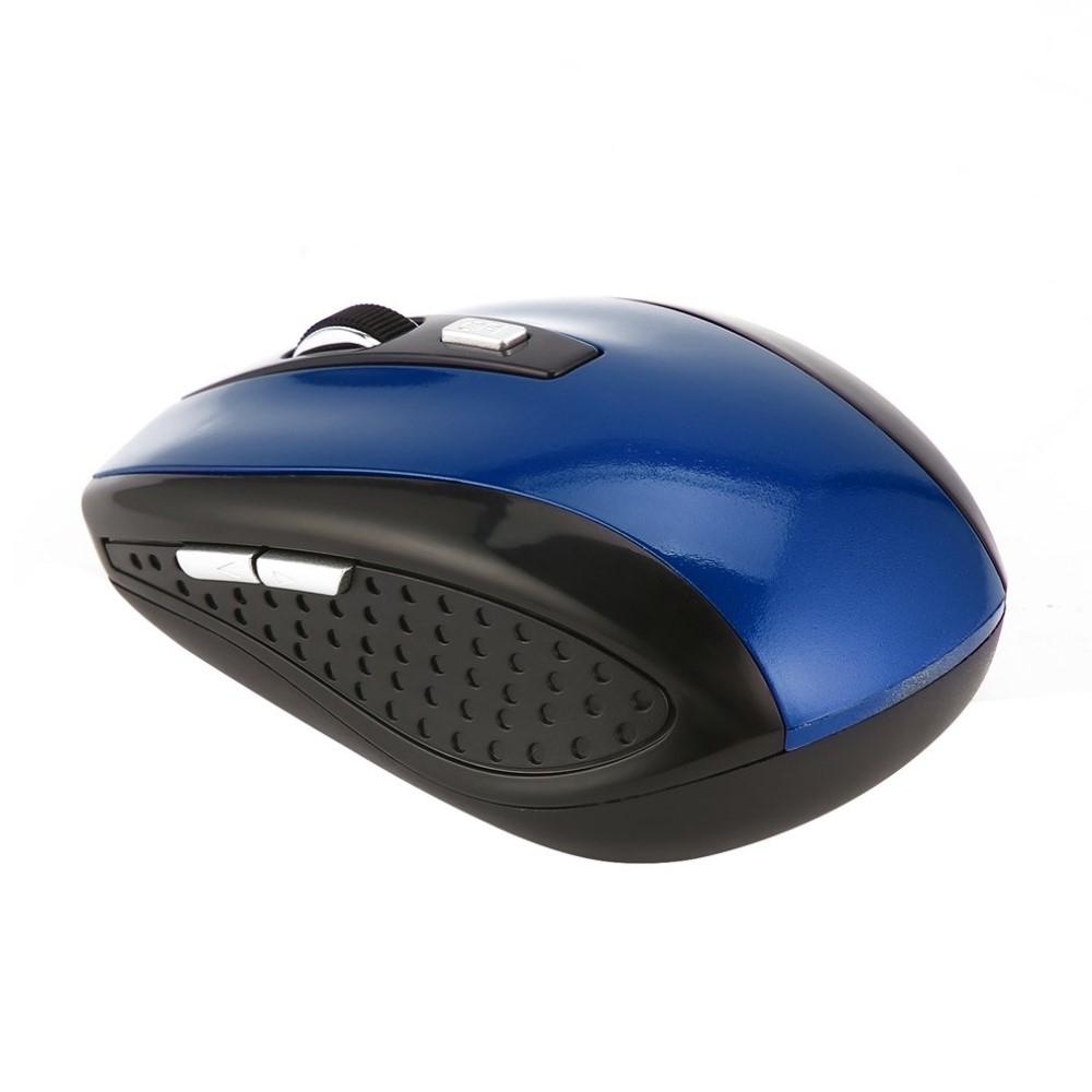 Ergonomische 2.4 GHz Optische Wireless Funk Maus 1600 DPI Schnurlos   USB Dongle - Blau