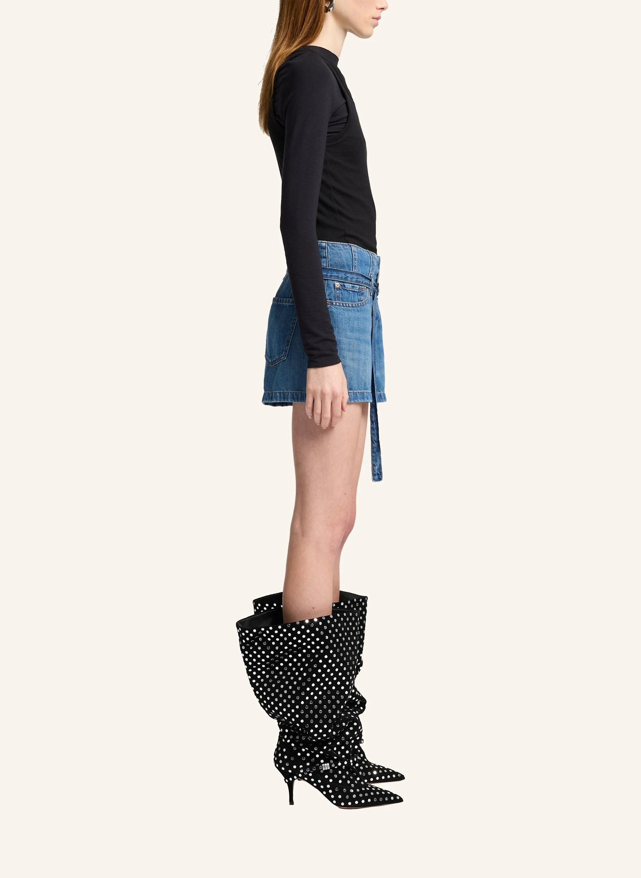 7 for all mankind BELTED Denim Shorts