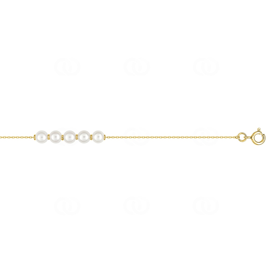 Armband 375/9 K Gelbgold mit Süsswasserzuchtperlen 5.0mm