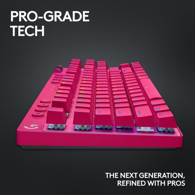 Logitech G PRO X TKL Lightspeed Tactile trådløst gamingtastatur (pink)