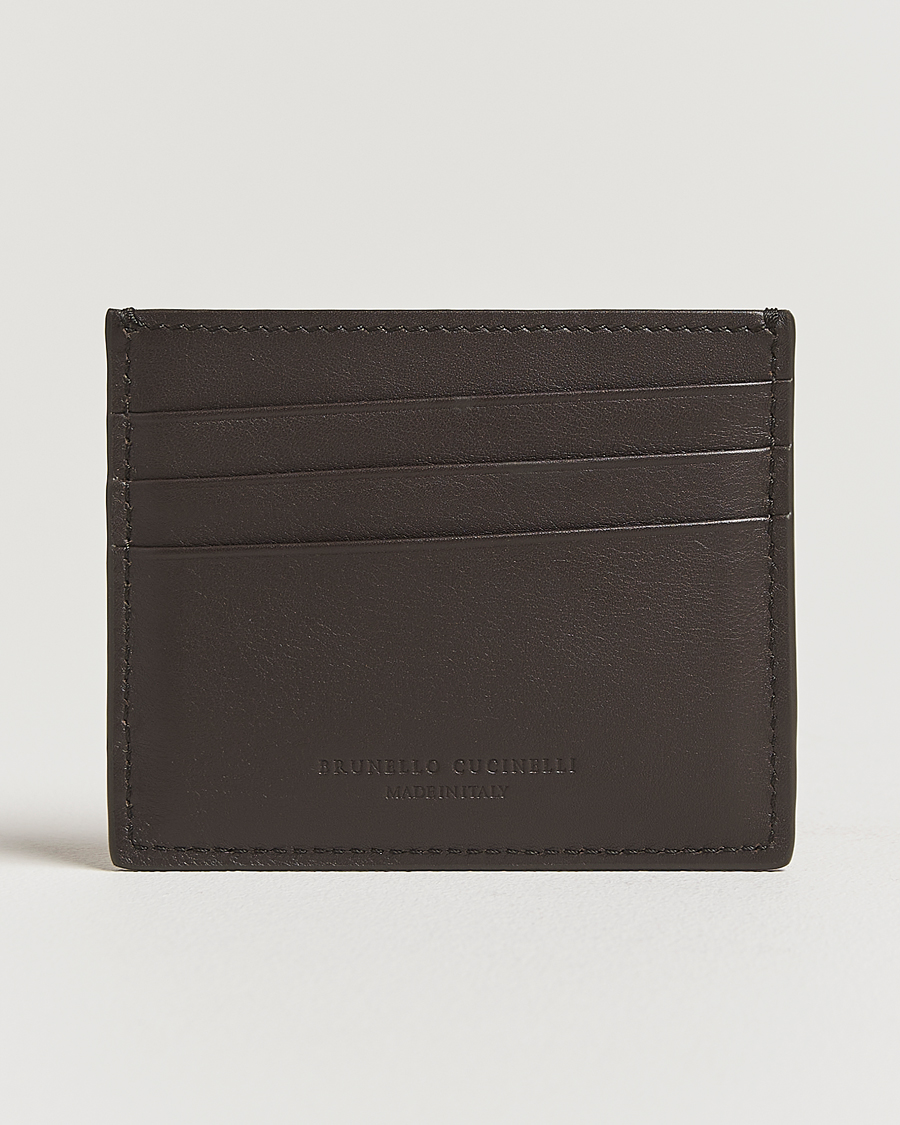 Brunello Cucinelli Leather Cardholder Dark Brown Calf