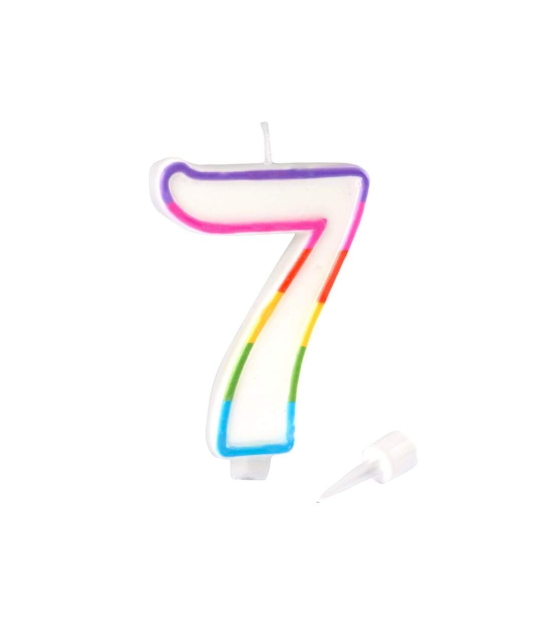 Paris Prix - Bougie D'anniversaire chiffre 7 10cm Multicolore