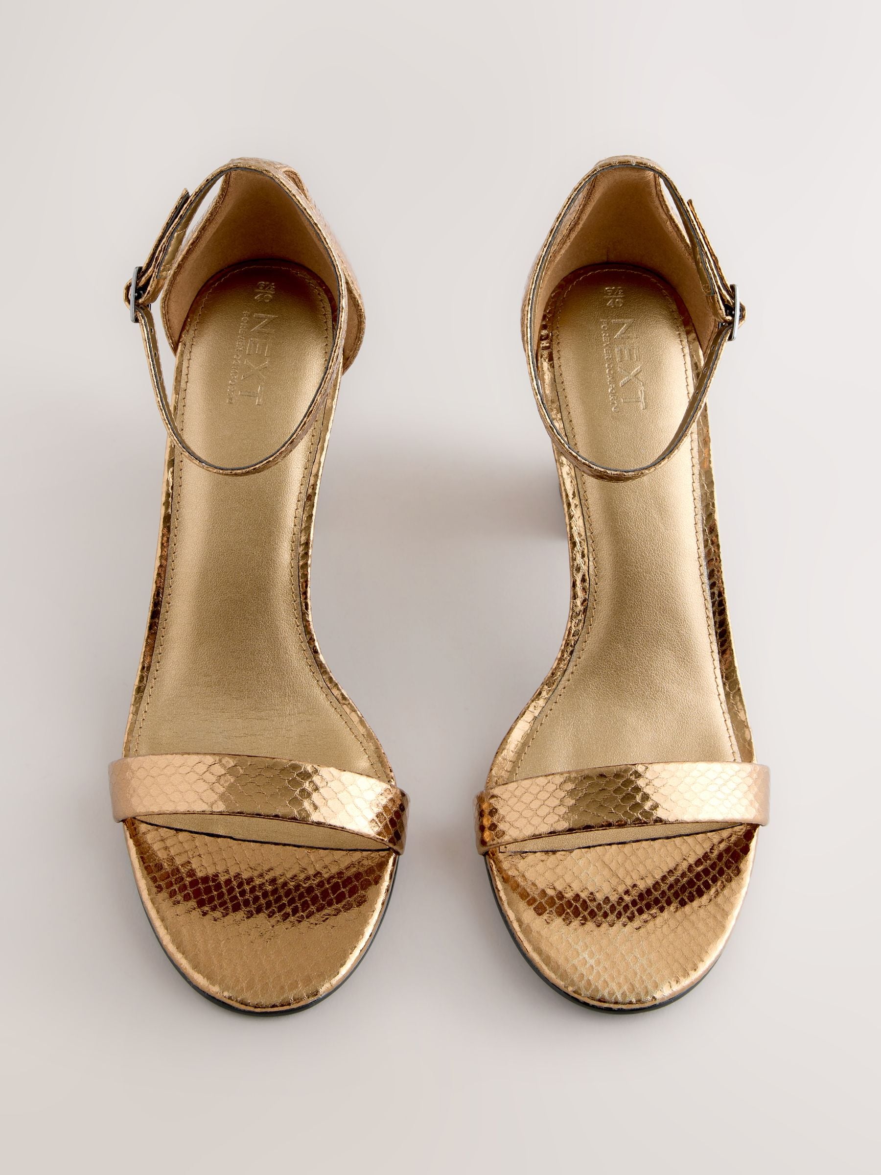 Brons - Sandalen met blokhak