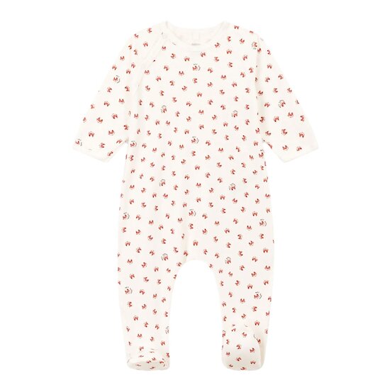 Pyjama bébé imprimé en molleton   Blanc marshmallow/blanc multico        1 mois   de               Petit Bateau