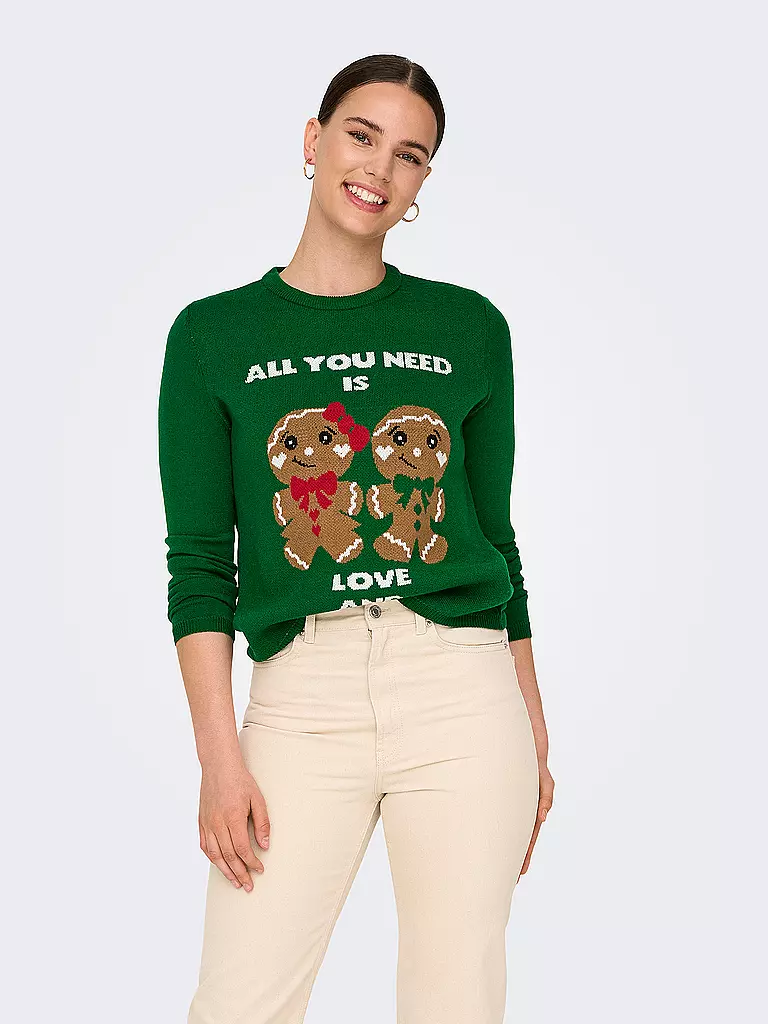 ONLY Pullover  ONLXMAS GINGERBREAD grün