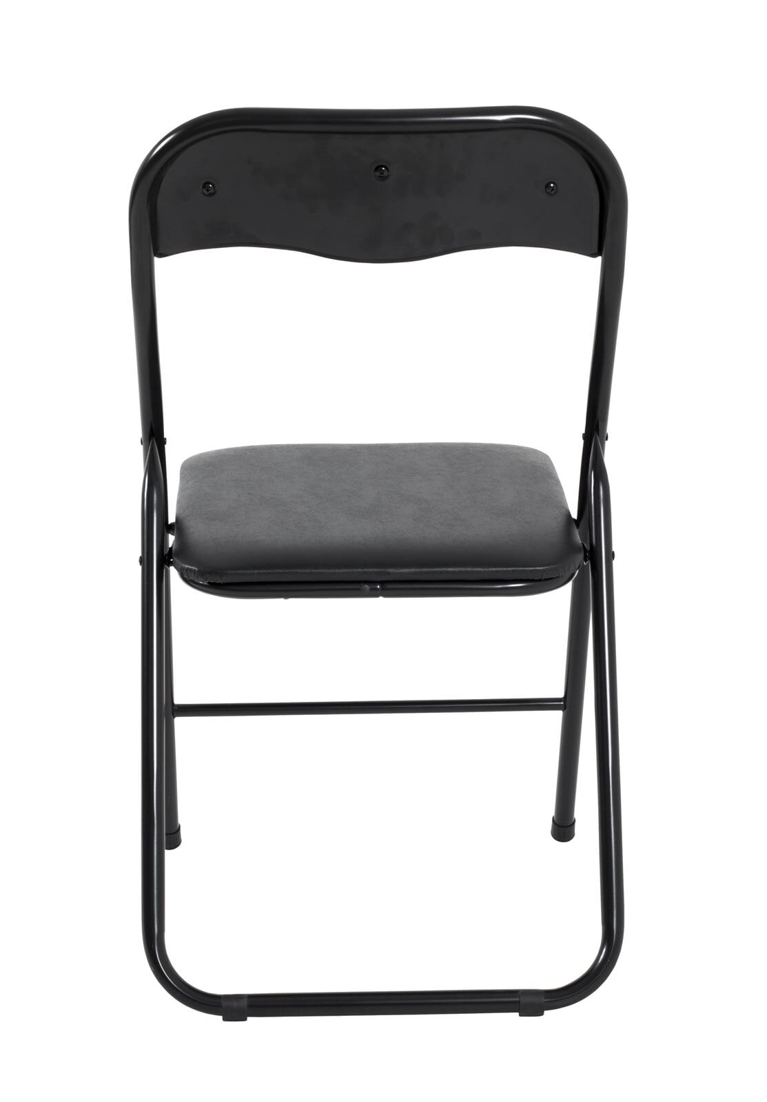 Klappstuhl Remo Lederlook Schwarz / Metallgestell schwarz