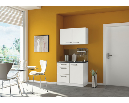 Optifit mini keuken met apparatuur Oslo214 100 cm wit mat gedemonteerde variant omkeerbaar KPOS 1046D-9+