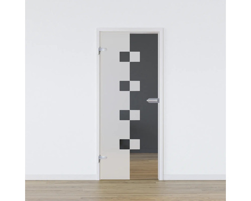 Pertura glazen deur complete set Glera Cube 584x2097x8 mm links incl. beslag Jonte Studio niet-vergrendelbaar