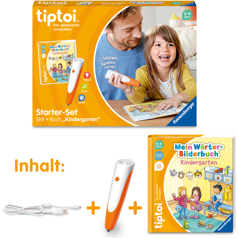 Ravensburger tiptoi® Starter-Set: Stift und Wörter-Bilderbuch Kindergarten