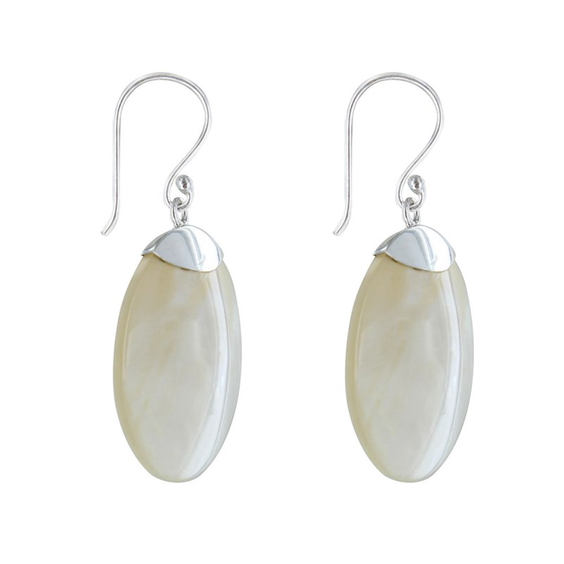 Boucles d'Oreilles Argent Disque Nacre - Classics