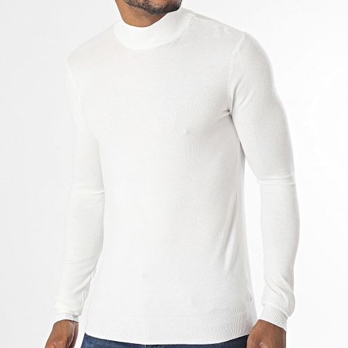 Pull Col Cheminée Blanc