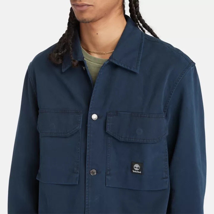 Surchemise aspect délavé pour homme en bleu foncé