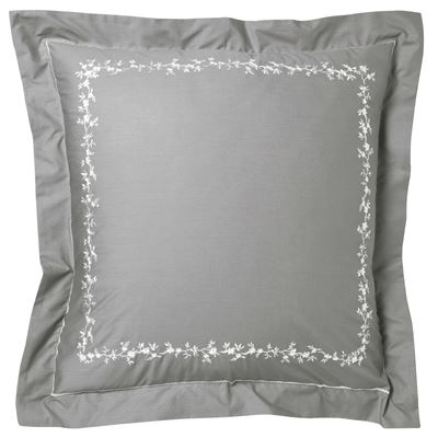 Linge de lit percale fleurs brodées et torsades - BECQUET CRÉATION