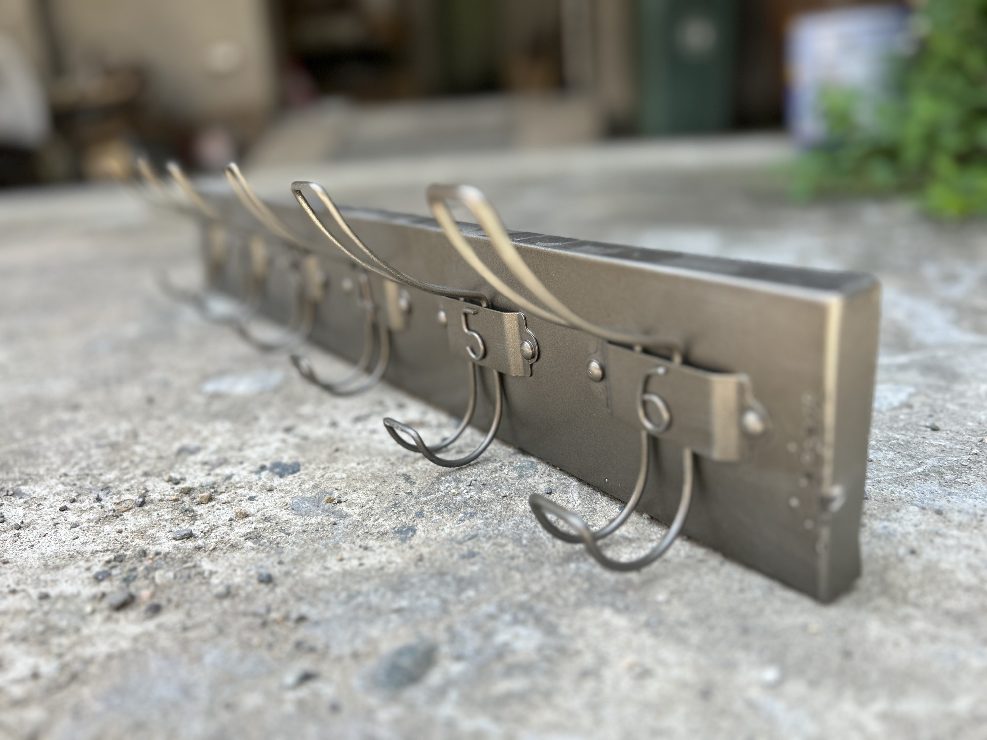 6er Wandhaken, aus Metall, B 70 cm, H 15 cm, L 8 cm von fischer's lagerhaus