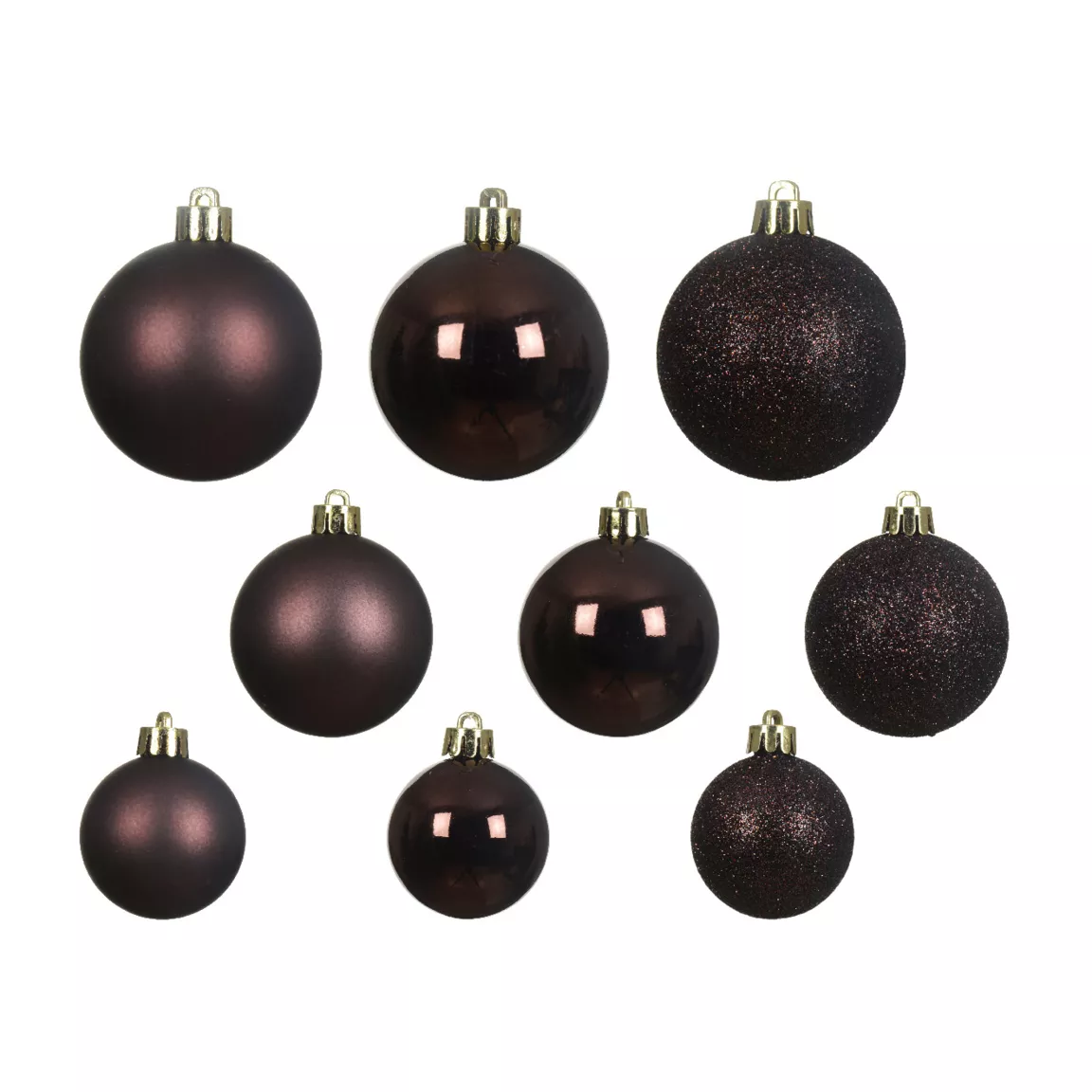 Lot de 30 boules de Noël assorties Alpine Noir truffé