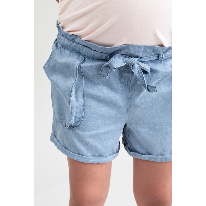 Short de grossesse fluide à poches