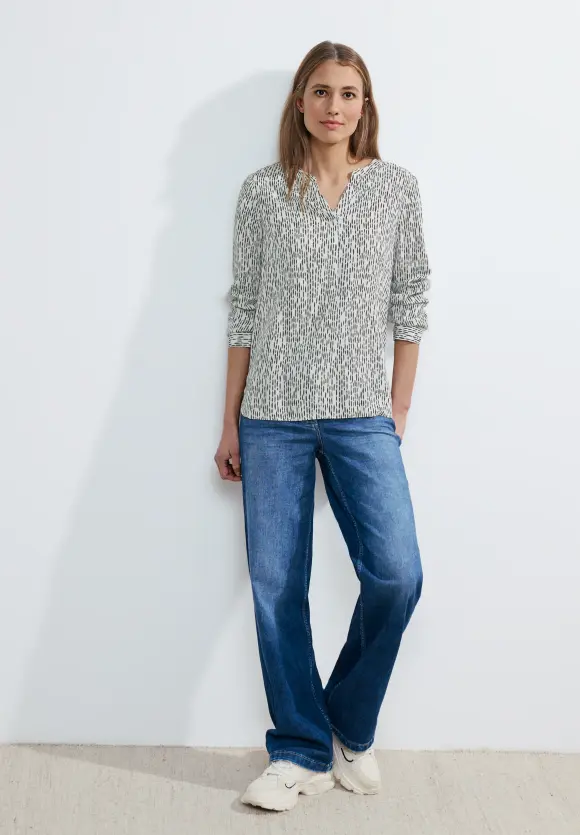 Minimalmuster Bluse - vanilla white