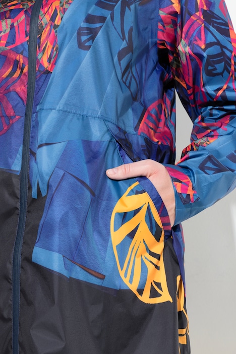 Funktions-Regenmantel, Kapuze, Zipper, verdeckte Taschen