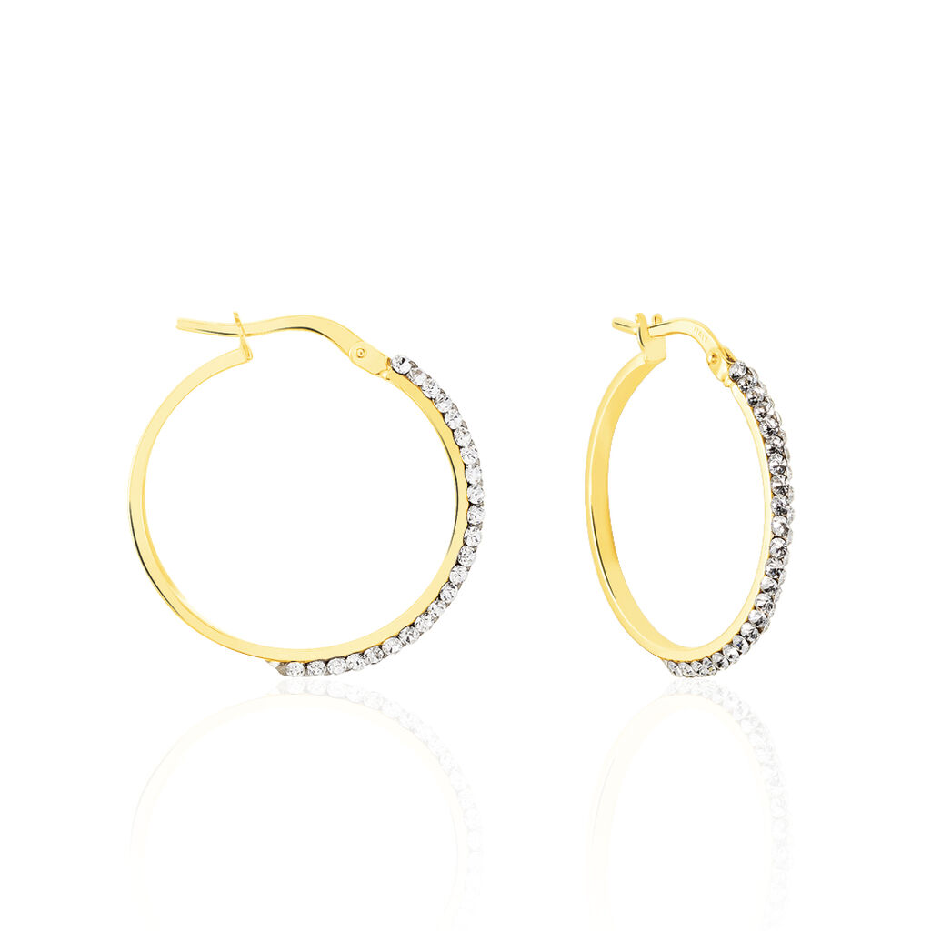 Créoles Sandrine Or Jaune Strass