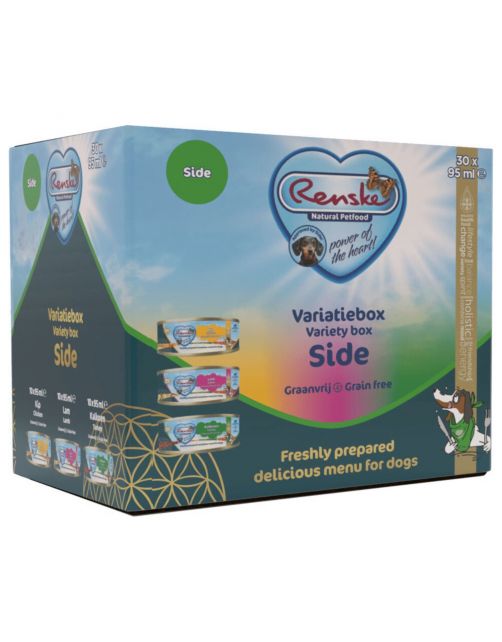 Renske Variatie Box Side - Hondenvoer - Kip Lam Kalkoen 30x95 g Graanvrij