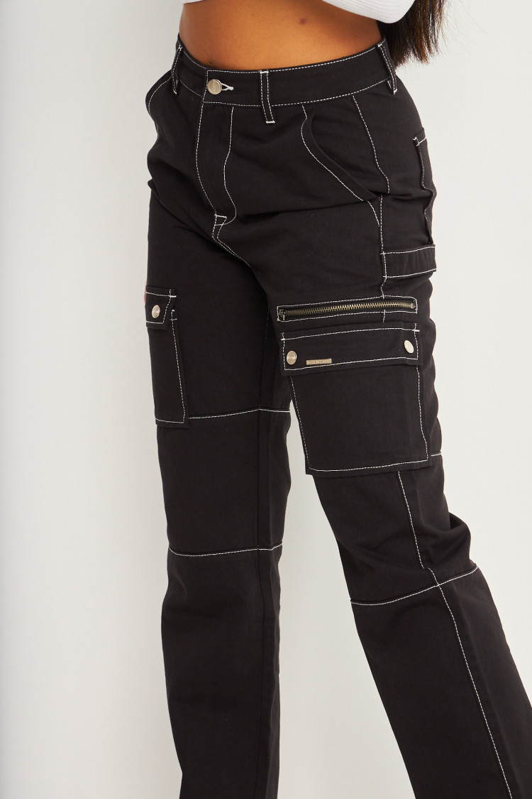 Pantalon cargo noir Brentiny