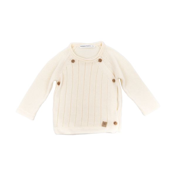 Bamboom Knitted Trui Met Overslag Wit 1 Mnd