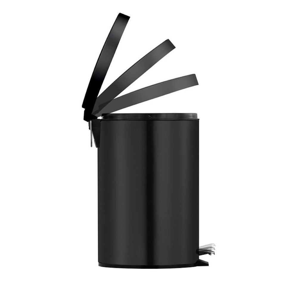 PROREGAL Ronde pedaalemmer met uitneembare kunststof binnenemmer, 3 liter, HxBxD 27 x 19,5 x 17 cm, zwart