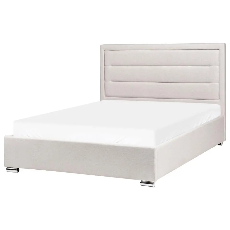 ROUEN - Bed met opbergruimte - Lichtbeige - 140 x 200 cm - Polyester